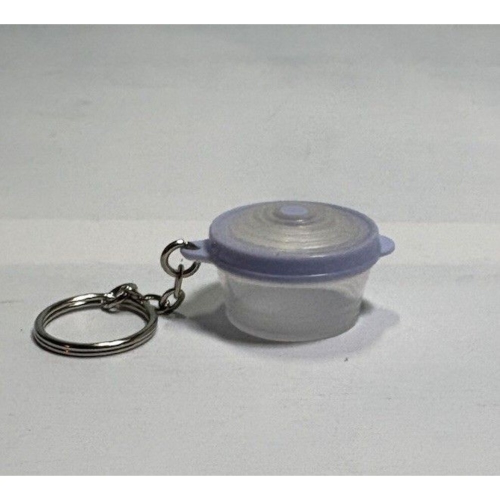 Vintage TUPPERWARE Keychain Purple Pop Top Bowl Container w/ Frosted Lid
